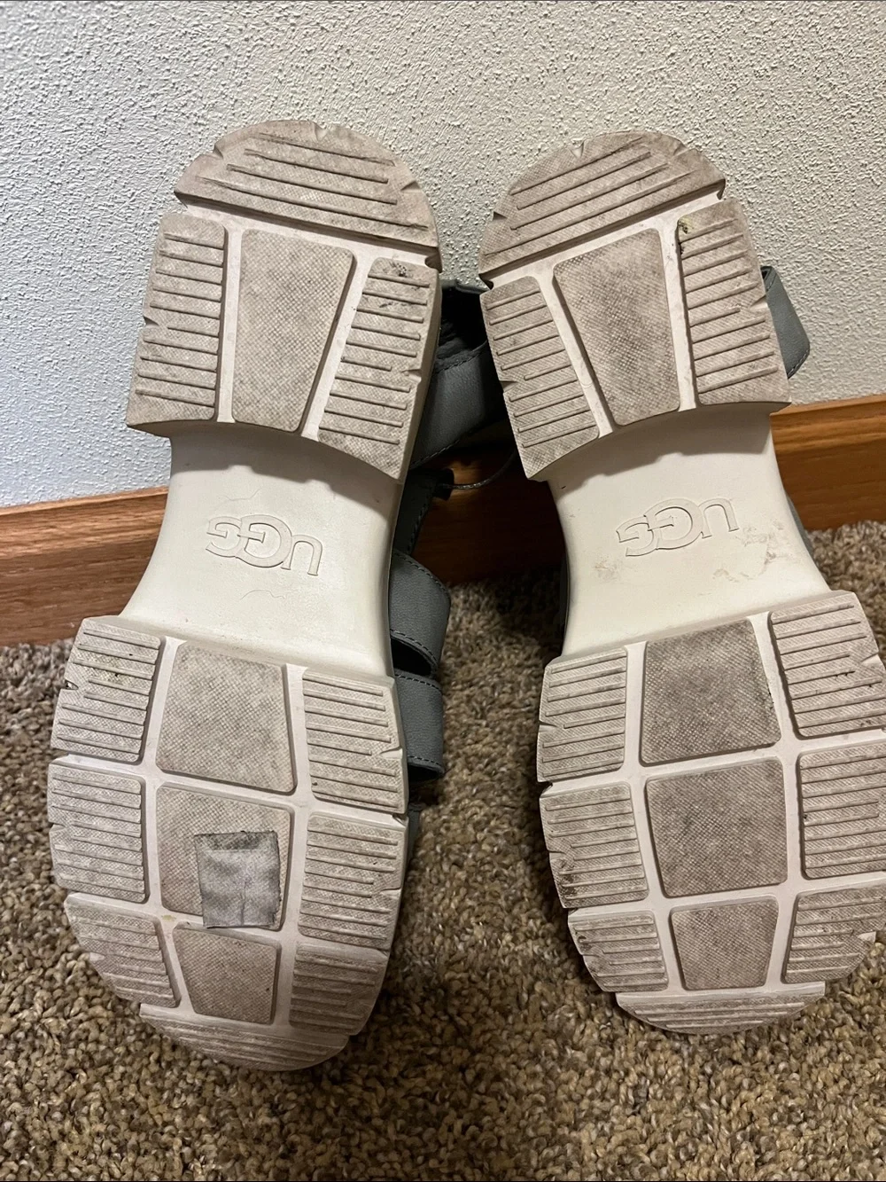 UGG Sage Green Strap Platform Sandals